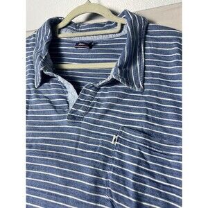 Johnnie O Polo Shirt Mens 4XLT Davey Blue Stripe Tab Pocket Comfort 100% Cotton